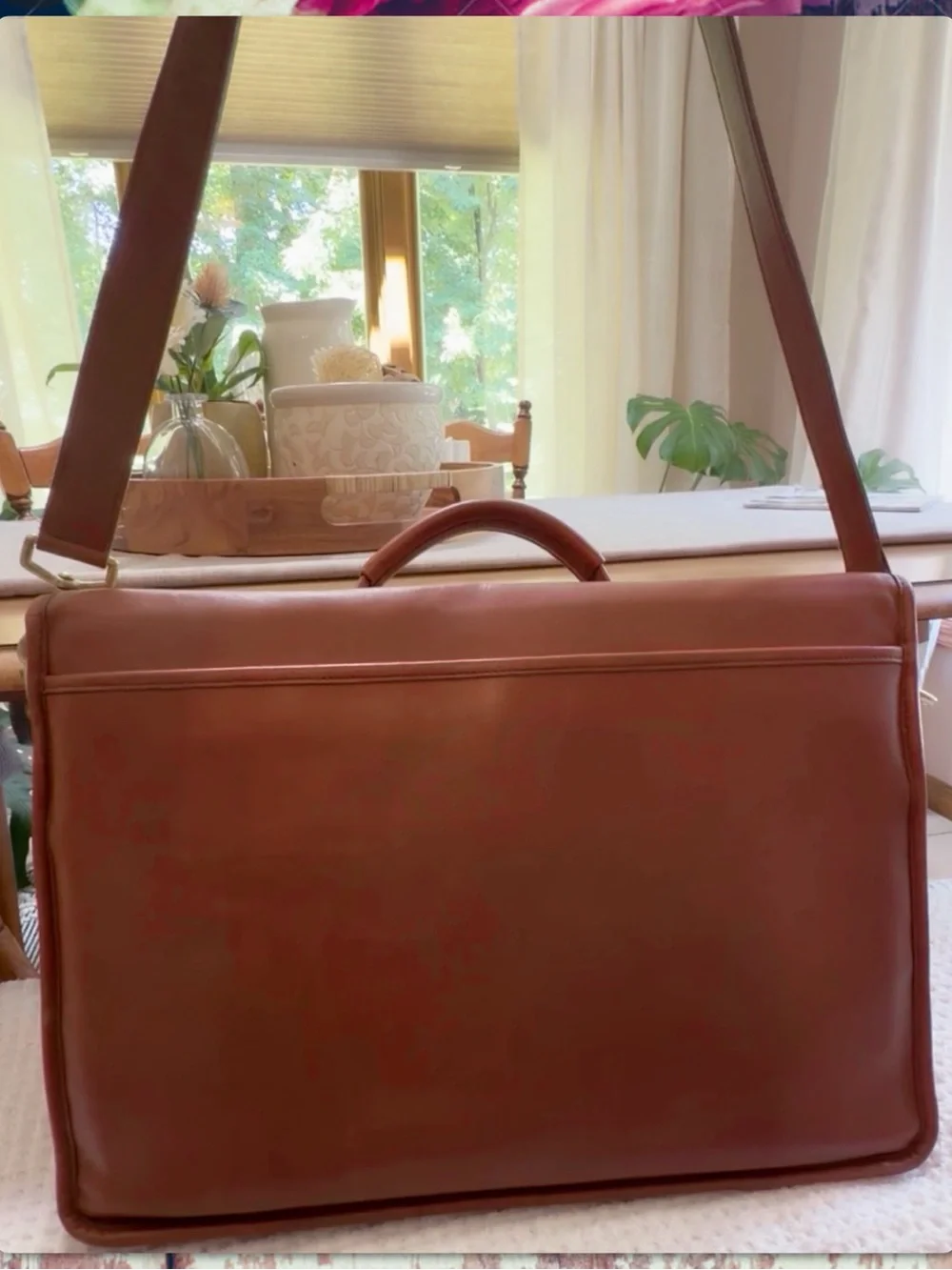 VINTAGE COACH BRITISH TAN MULTI-COMPARTMENT BRIEF / BRIEFCASE MESSENGER BAG 0542